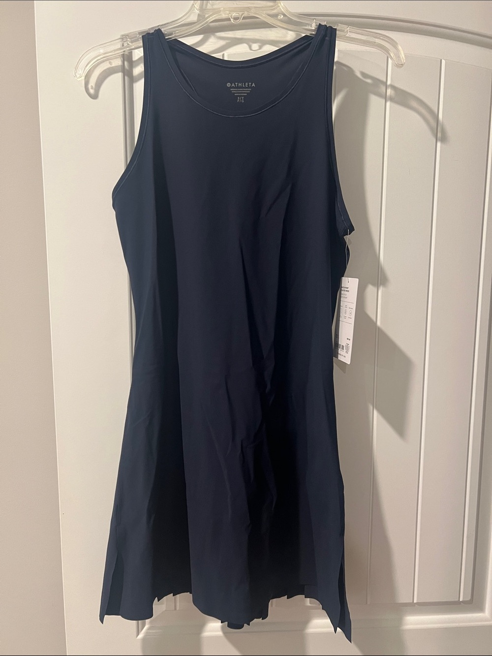 Athleta Match Point Navy Pleated Racerback One-Piece Dress Small